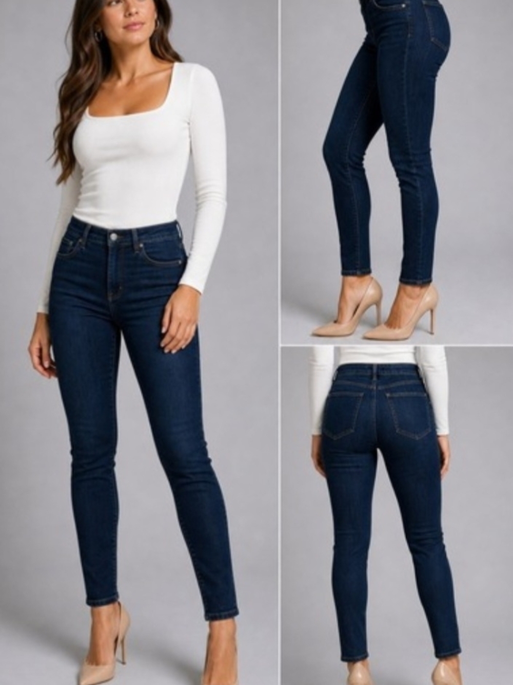Agolde Sophie Pentacle Dark Wash High Rise Skinny Ankle Crop Jeans A123-1045